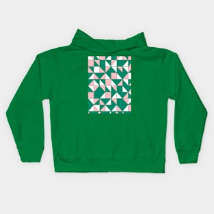 Geometric Pattern in light pink and green Kids Hoodie